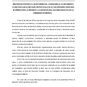 C's Fuenlabrada logra el consenso del Pleno por un protocolo contra el acoso al colectivo LGTBI en centros escolares